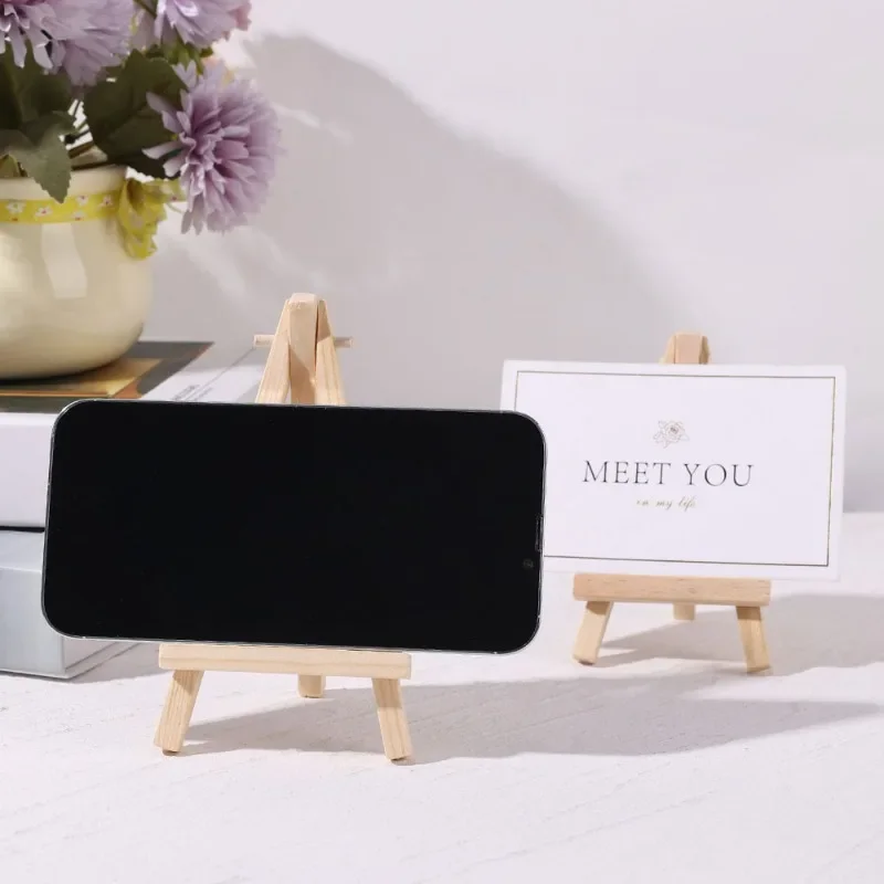 1/2pcs Natural Wood Mini Easel Frame Tripod Desktop Phone Holder Display Meeting Table Name Card Stand Children Painting Craft