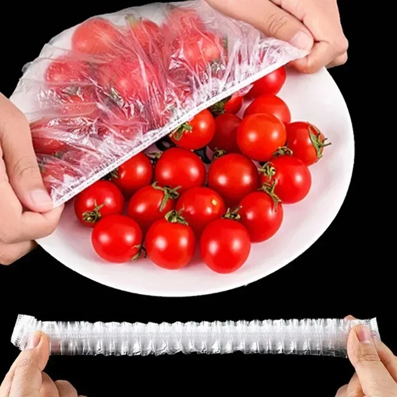 Food Cover Transparent Disposable Plastic Fresh-keeping Saran Warp Elastic Shoe Cover Shower Headgear Bags