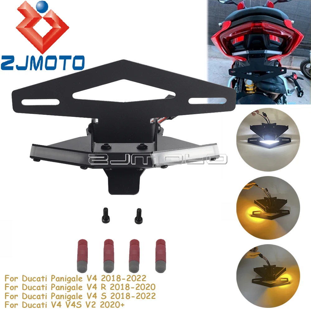 Portatarga Per Parafango Ordinato Per Coda Moto Indicatore Di Direzione Per Ducati Panigale V4 R S Streetfighter V4S V2 18-22