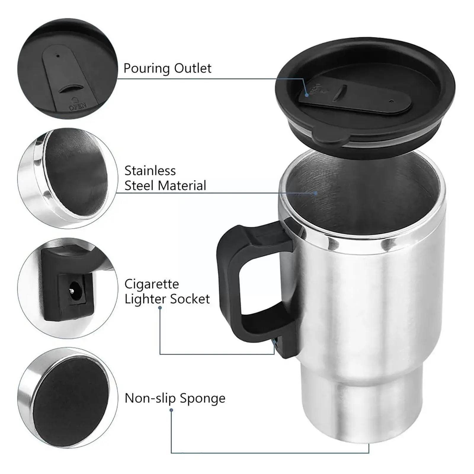 Reisebecher wärmt elektrisch fürs Auto Becher Heferl Tasse / Electric Car  Cup 12 Volt, € 13,- (1100 Wien) - willhaben