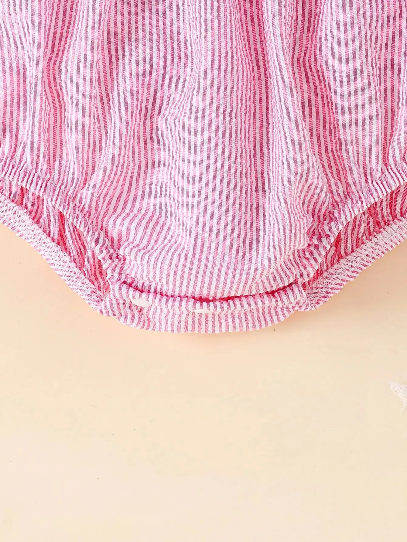 Baby Jumpsuit Summer Baby Girl Sweet Casual Halter Onesie Pink Stripe Pink Bow Travel Vacation Comfort Onesie