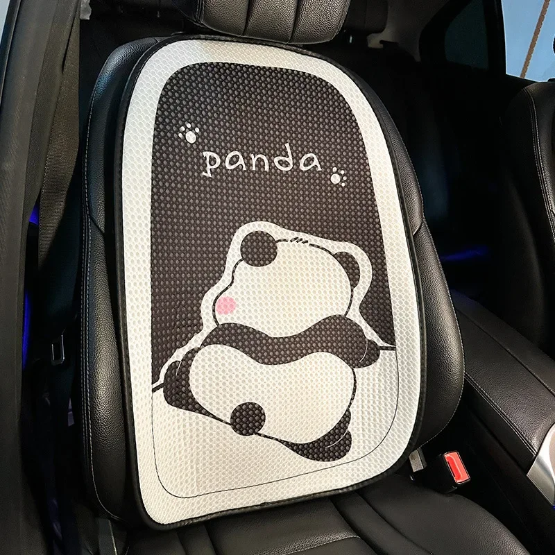 Panda Style Universal Car Seat Cushion - Breathable Ice Silk Comfort Pad for All Seasons