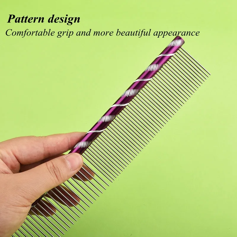 6 Colored Pet Dog Comb Straight Comb Cat Cleaning Brush 16/19/20/25cm Stainless Steel Lightweight Pets Cat Grooming Combs Dogs 3