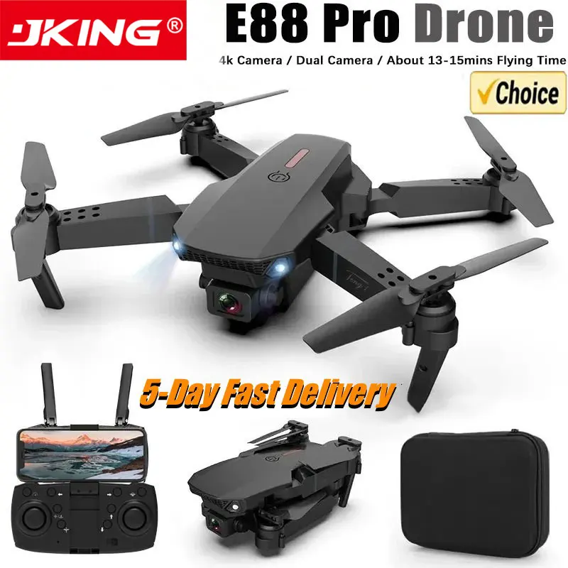 2024New E88Pro RC Дрон с 4K профессиональной VR широкоугольной Двойной HD-камерой складной Радиоуправляемый вертолет WIFI FPV высота удерживания фартук продажа