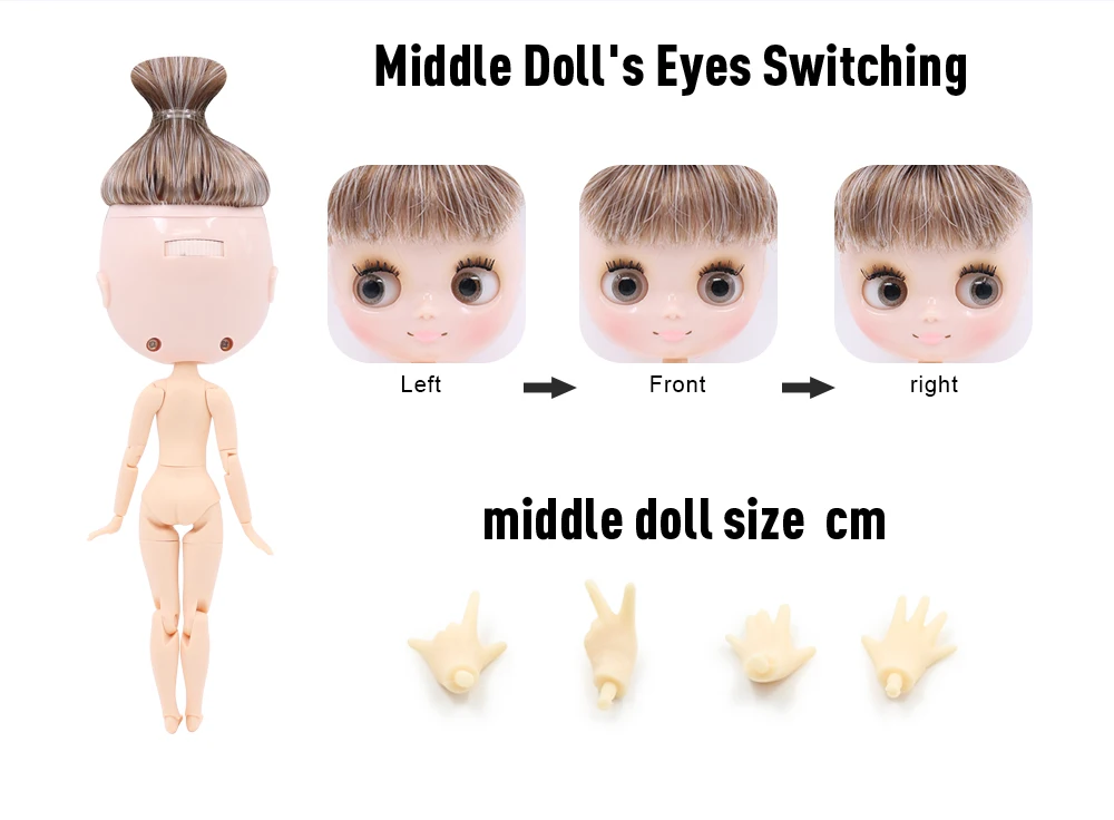 ICY DBS Blyth Middie Doll Joint Body 20CM Customized Doll Nude doll or Full Set Includes Clothes & Shoes DIY Toy Gift for Girls