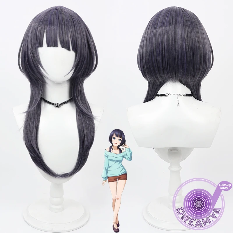 

Asaka Karin Косплей парик Lovelive фиолетовые Смешанные термостойкие синтетические волосы Хэллоуин вечерние ролевая игра карнавал + бесплатная шапочка парика