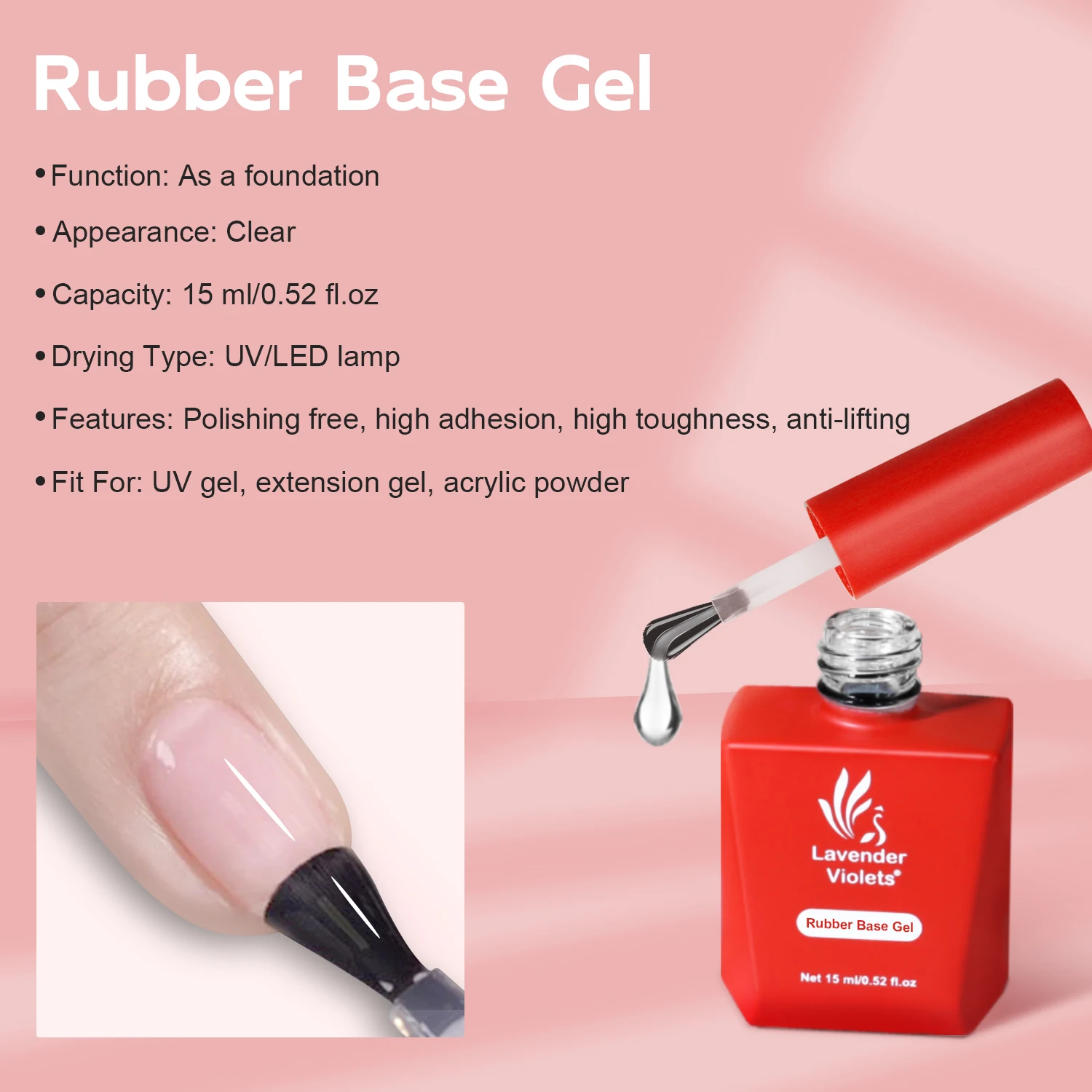 3pcs 15ml Rubber base gel No wipe top coat Soak off gel nail polish for nail art design