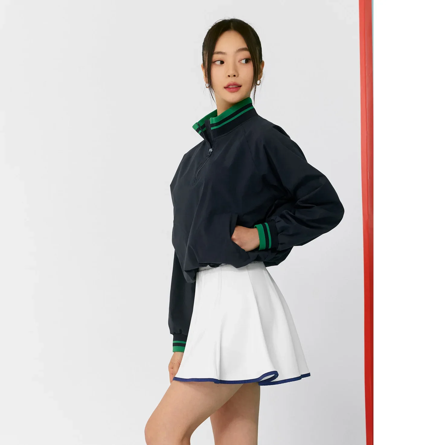 Sun Protection Women Tennis Golf Coat Workout Long Sleeve Jacket Tops Ladies Pleated Skirt High Waist Tennis Badminton Skorts