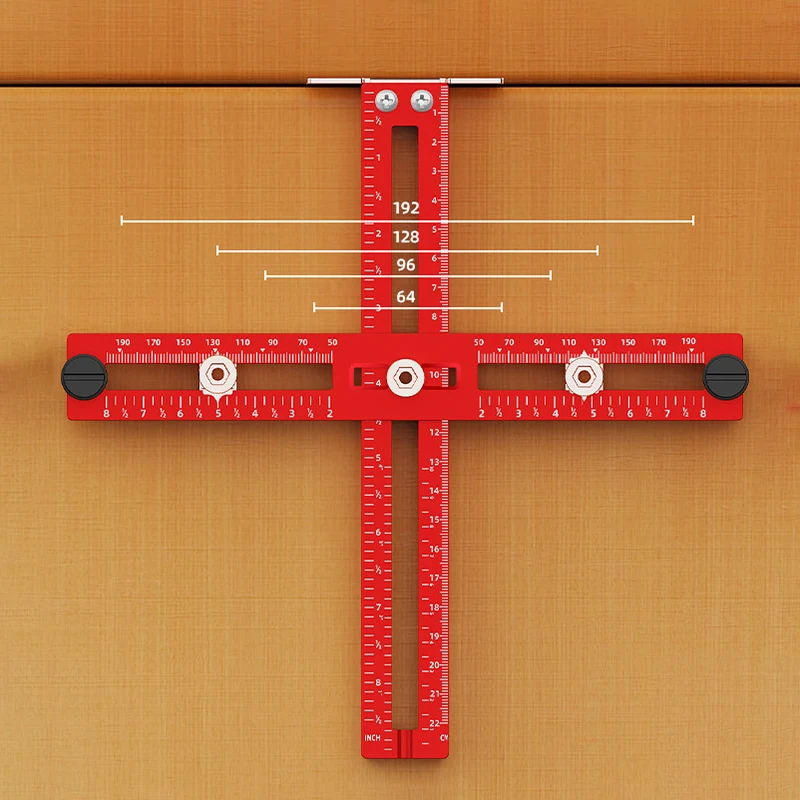 SakerPlus Cabinet Hardware Jig,Adjustable Cabinet Handle Template Tool For Knobs,Handles And Pulls,Straight Alignment Holes Drill Guide Self Centering - View #7