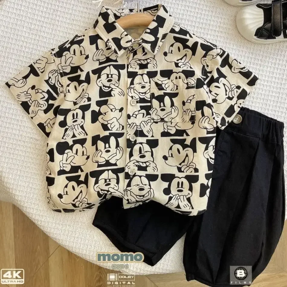 Kids Shirts Summer Children's Short Sleeve Baby Boy Thin Korean Cartoon Printing Top