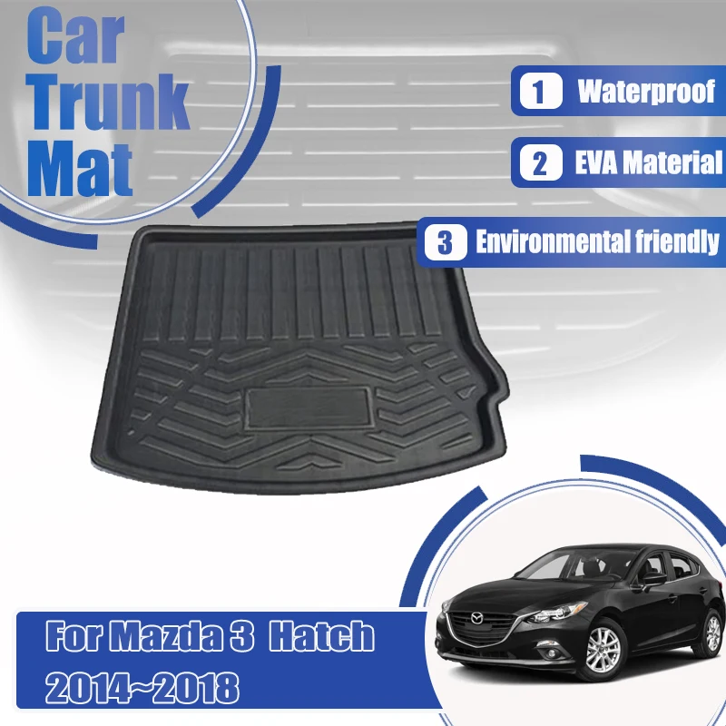 

Car Trunk Mat For Mazda 3 M3 Axela BM Hatch Hatchback 2014~2018 Waterproof Pad Rear Trunk Storage Pad EVA Cover Auto Accessories