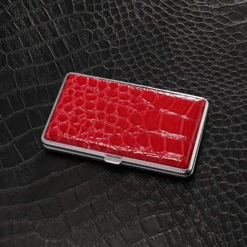 Gift for Men's Protable Leather Cigarette Box Cigar Case Metal Leather Smoking Accessories Cigarette Lady Storage Cover Hold 3
