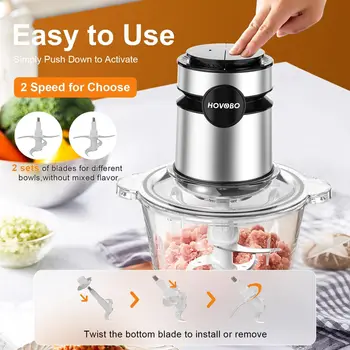 2 Speeds  500W Electric Food Processor 2L Meat Grinder Mincer kitchen Blender Food Processor Slicer Vegetable Food Chopper Meat 5