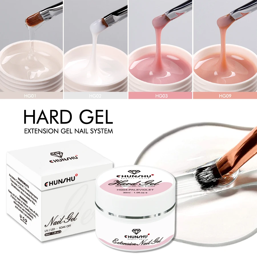 네일 확장을위한 30ML 하드 젤 밀키 화이트 빌더 생성자 젤 셀프 레벨링 강화 네일 젤 위장 매니큐어