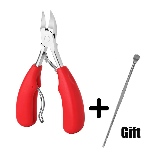 Toe Nail Clippers Remove Dead Skin Nail Correction Nippers Ingrown Toenail Cuticle Scissor Edge Cutter Thick Pedicure Care Tool GJ109-Red