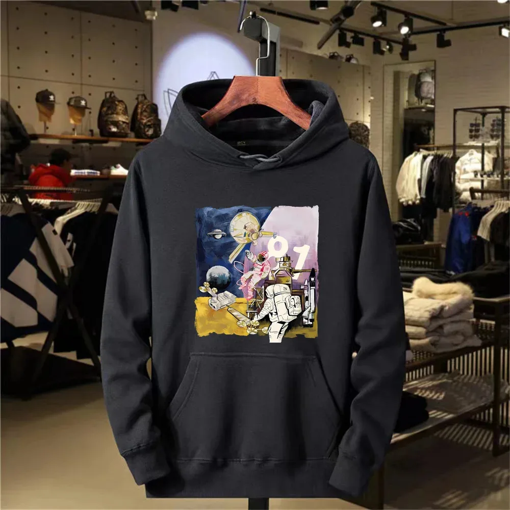 

"NANS" Aerospace Fashion Hoodie 2024 Men's Leisure Sports Spring Cotton Pullover Extra Large Loose Leisure Sportswear