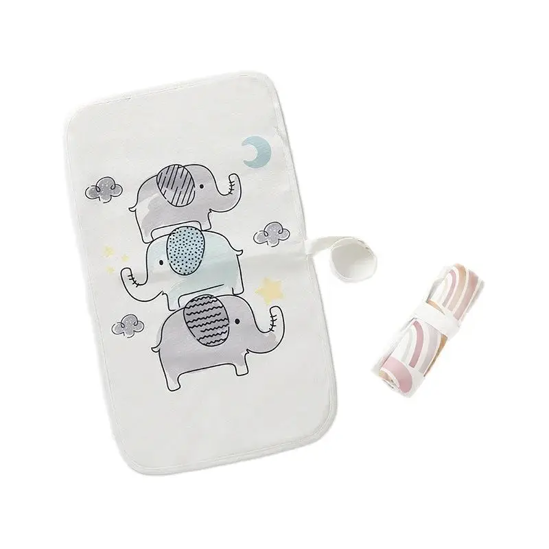 Washable Baby Diaper Changing Mat Soft Cotton Portable Changing Pad Waterproof Cover Mattress for Baby HappyFlute