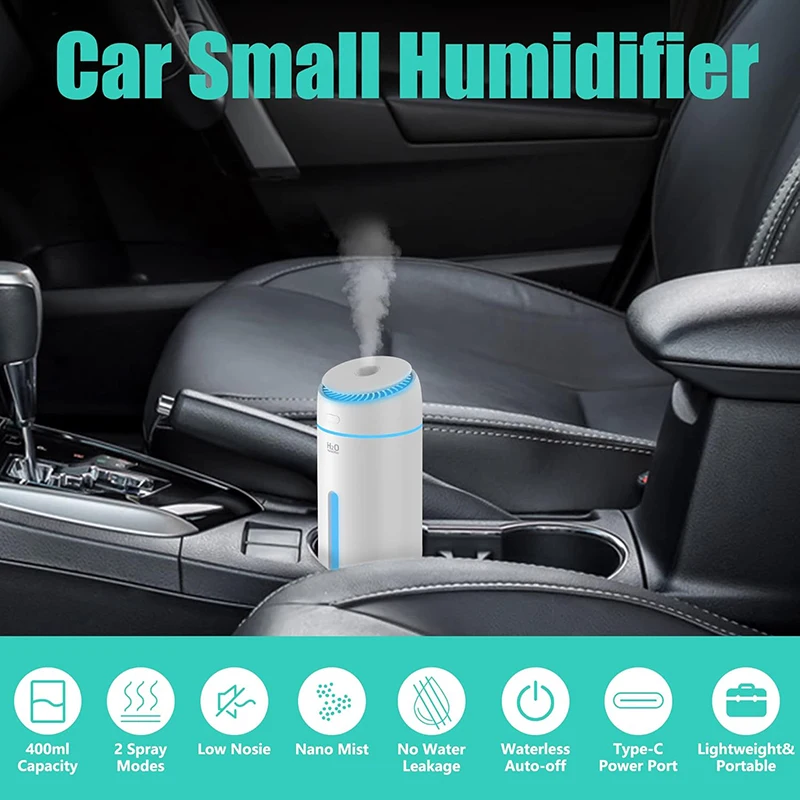Small Cool Mist Humidifiers For Bedroom Tiny Home Room Humidifier USB 400ML Travel Mini Portable Personal Desk Car Air Humidifie 5