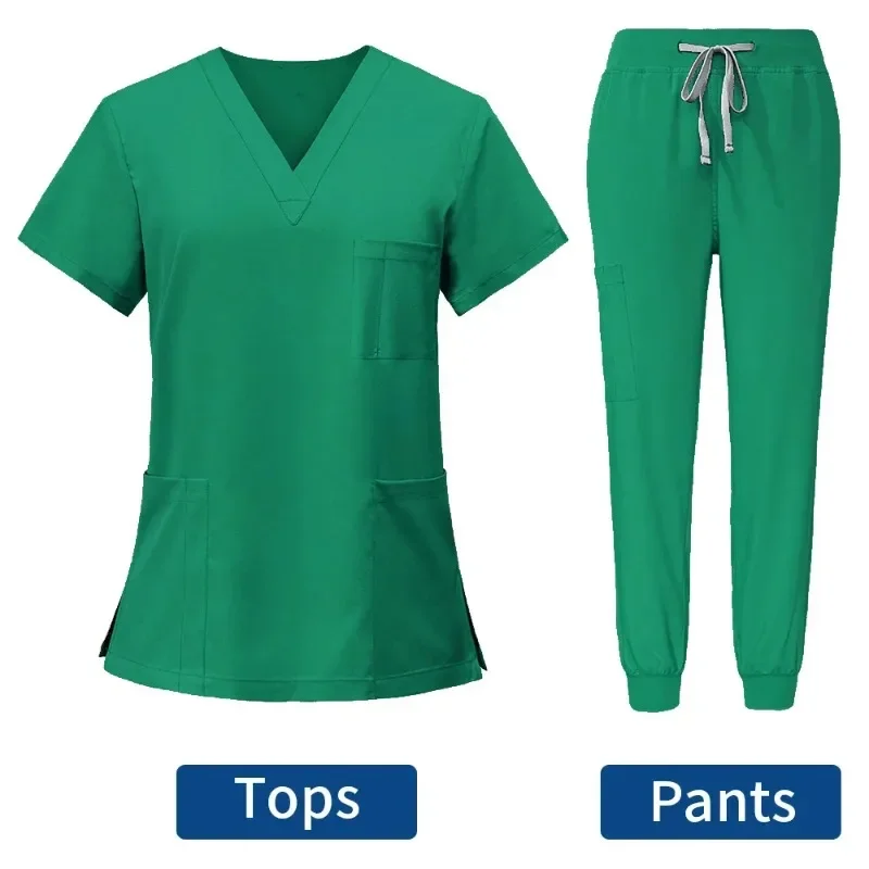 

Wholesale Multicolor Beautician Lab Workwear Solid Color Beauty Salon Nursing Uniforms Pet Clinic Scrubs Uniforms Work Clothes