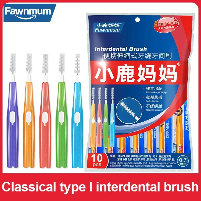 Interdental Brush Fawnmum Interdental Brush Clean Between Teeth Toothbrush Cleaning Oral Tools Dental Orthodontics Portable 0.6-1.0mm