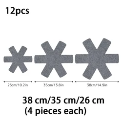 Non-Stick Pot and Pan Protector Pads - Prevent Scratching and Damage in Cookware - L (12Pcs grey)