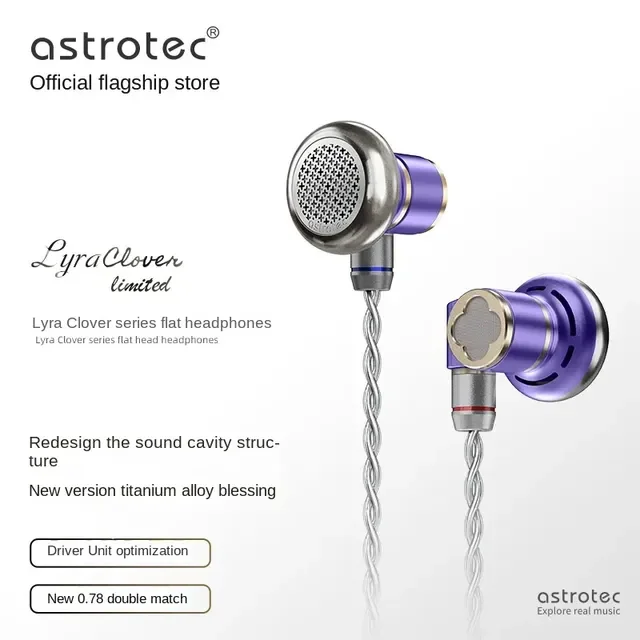 Astrotec-ライラクローバー有線フラットヘッドセット,限定フラッグ
