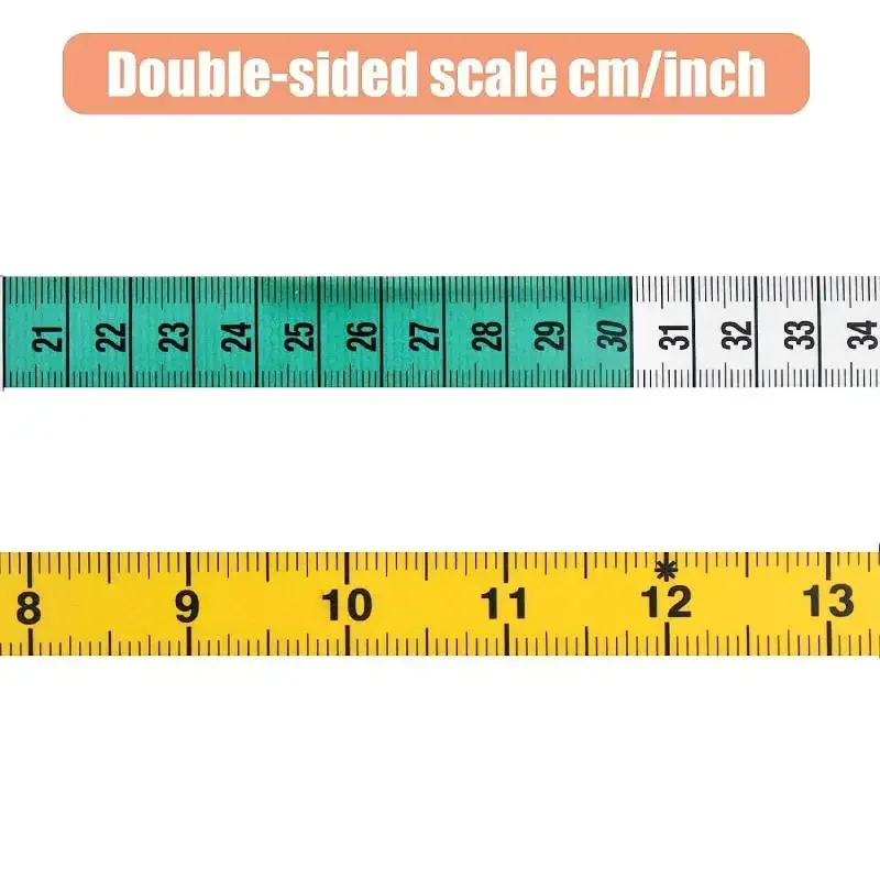 150cm 바디 테이프 측정 양면 부드러운 천 눈금자, 바디 가슴 허리 둘레 재단사 양재 제작용 재봉 테이프