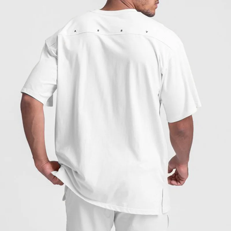 T-shirt da palestra da uomo ad asciugatura rapida Traspirabilità Patchwork T-shirt sportiva a maniche corte Camicia fitness Abbigliamento sportivo da allenamento - immagine 4