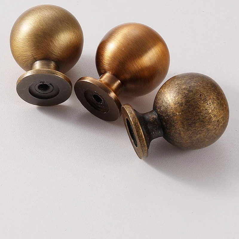 Zinc alloy solid cabinet door handle,retro cabinet wardrobe door pull,round gold/black singlehole drawer knob furniture hardware - Image 2