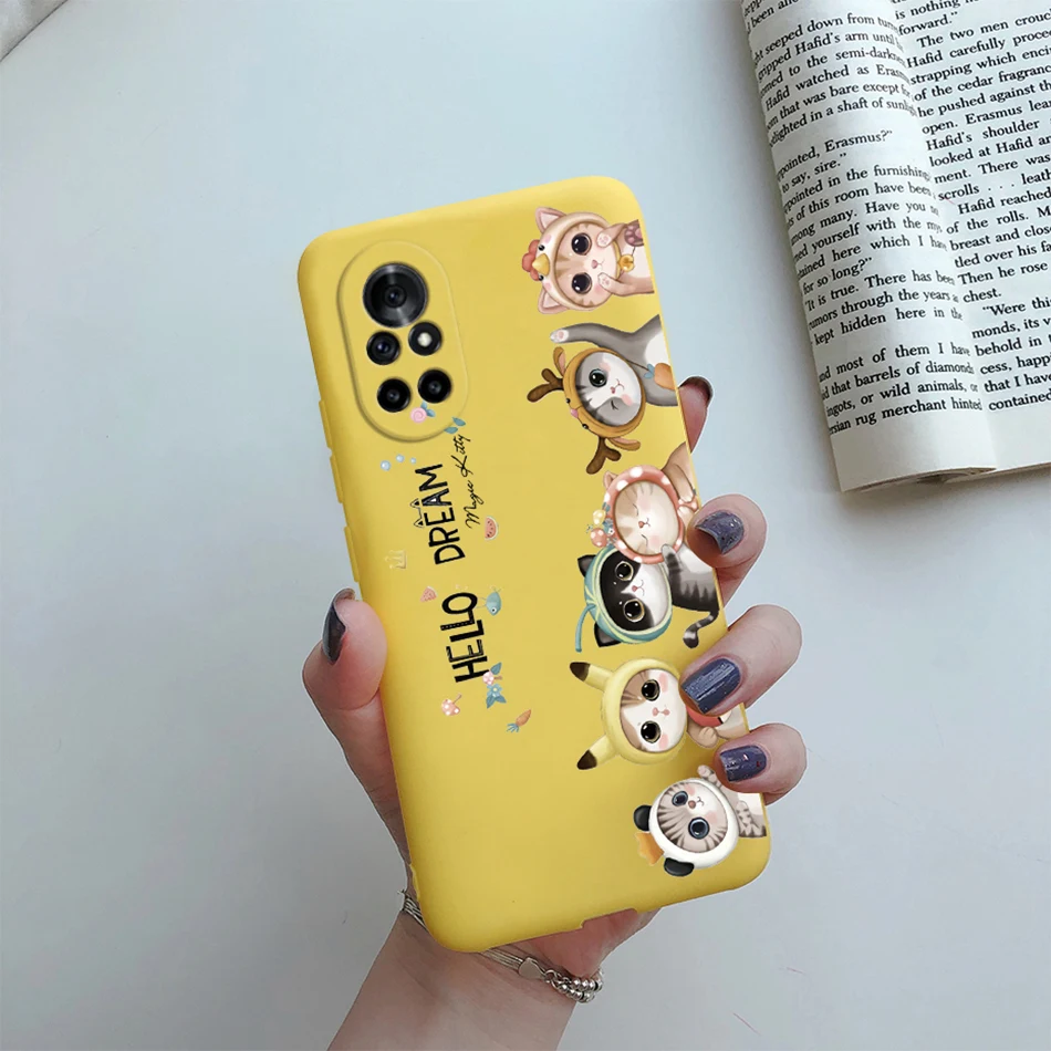 Floral Cat Cartoon Silicone Phone Protector Case - Stylish Back Cover