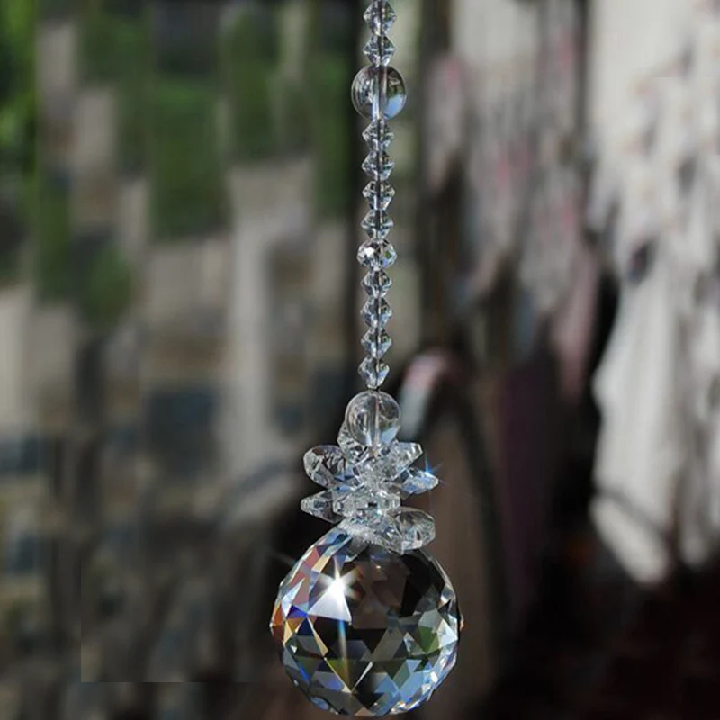 Crystal Rainbow Suncatcher Ball Prism Hanging Fengshui Pendant Window Ornament 20mm 30mm 40mm 1PCS