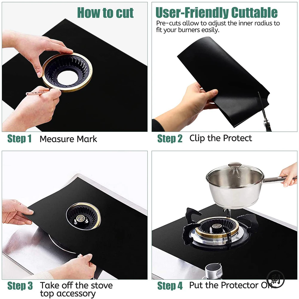 Gas Stove Pad Protective Cover 5-Hole Anti-dirty Non-stick Reusable Stovetop Scratch Protector Pads Kitchen Parts