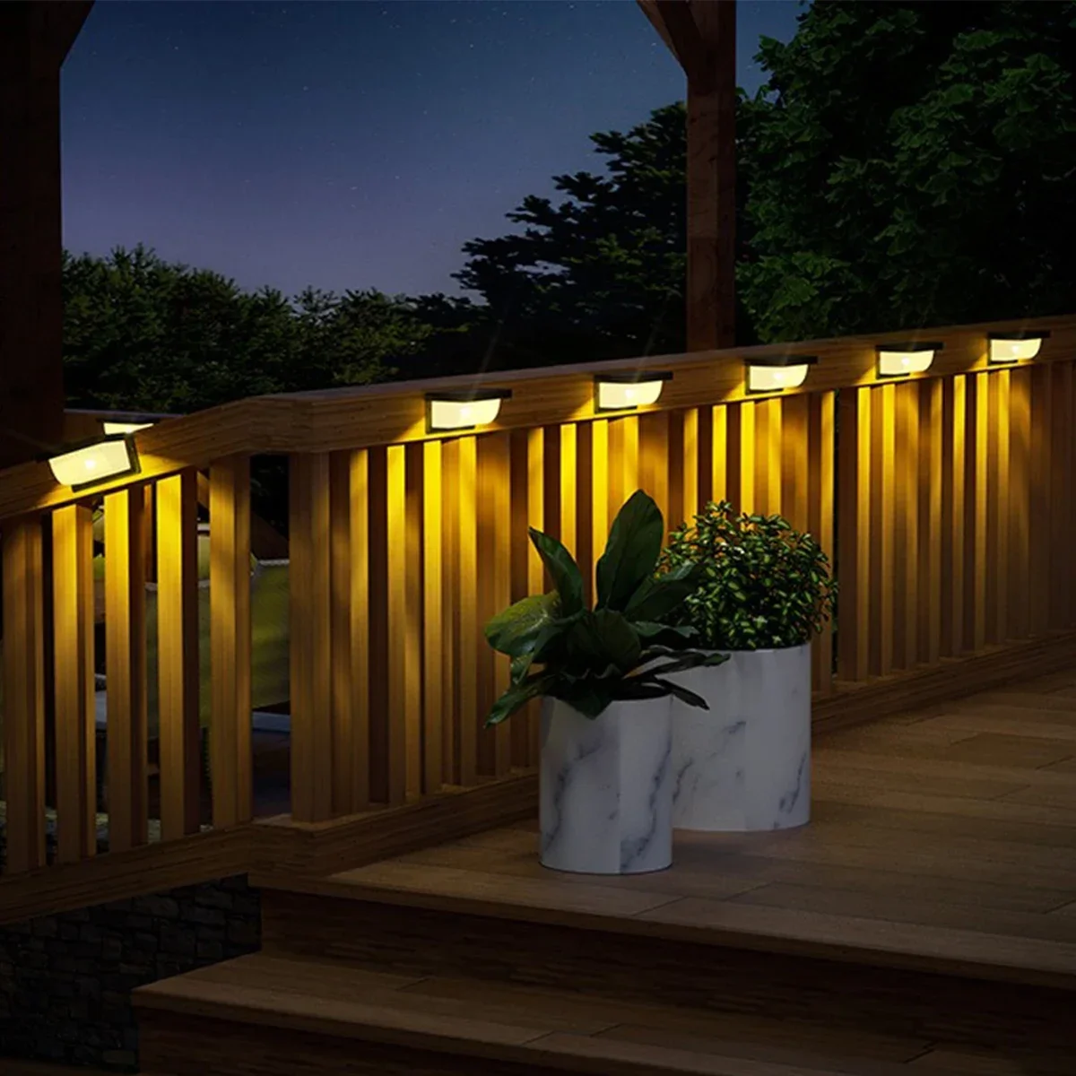Outdoor LED Solar Wall Lights Waterproof Garden Decoration Solar Powered Light Villa Balcony Fence Stairs Porch Sunlight Lamp