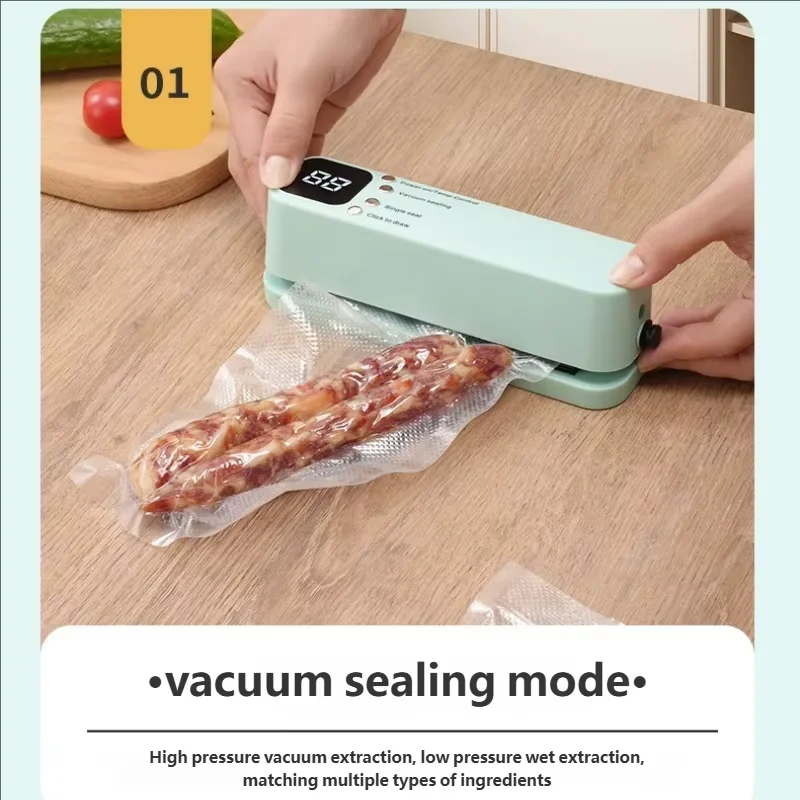 HOMEFISH Mini Wireless Rechargeable Vacuum Sealing Machine Household Food Bag Plastic Sealing Kitchen Packaging Device 3