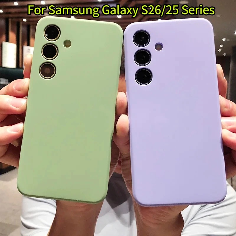 Solid Color Liquid Silicone Shockproof Phone Case with Camera Protection
