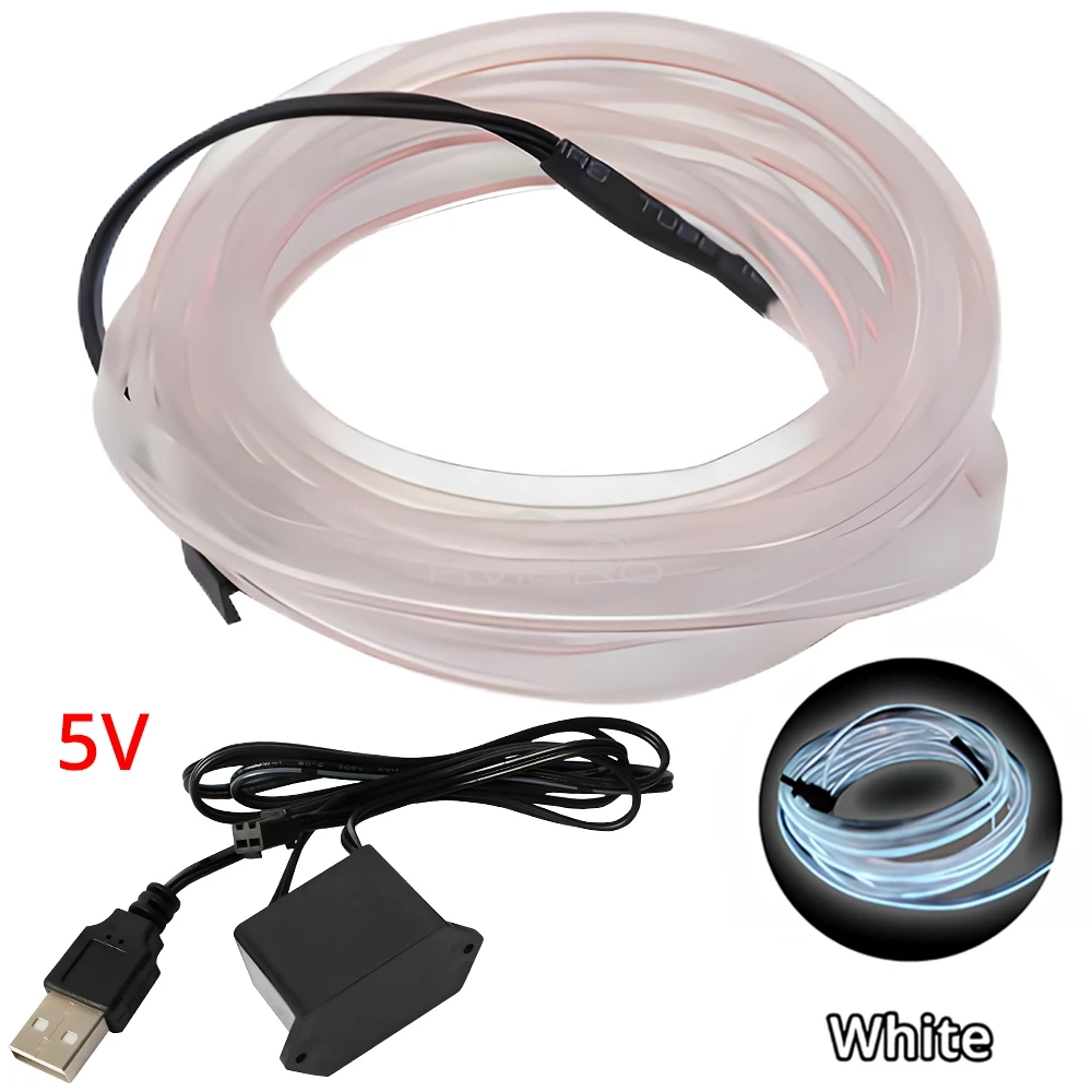 ตัวเลือกสินค้า สายไฟ LED ยืดหยุ่นตกแต่งภายในรถอัตโนมัติ USB