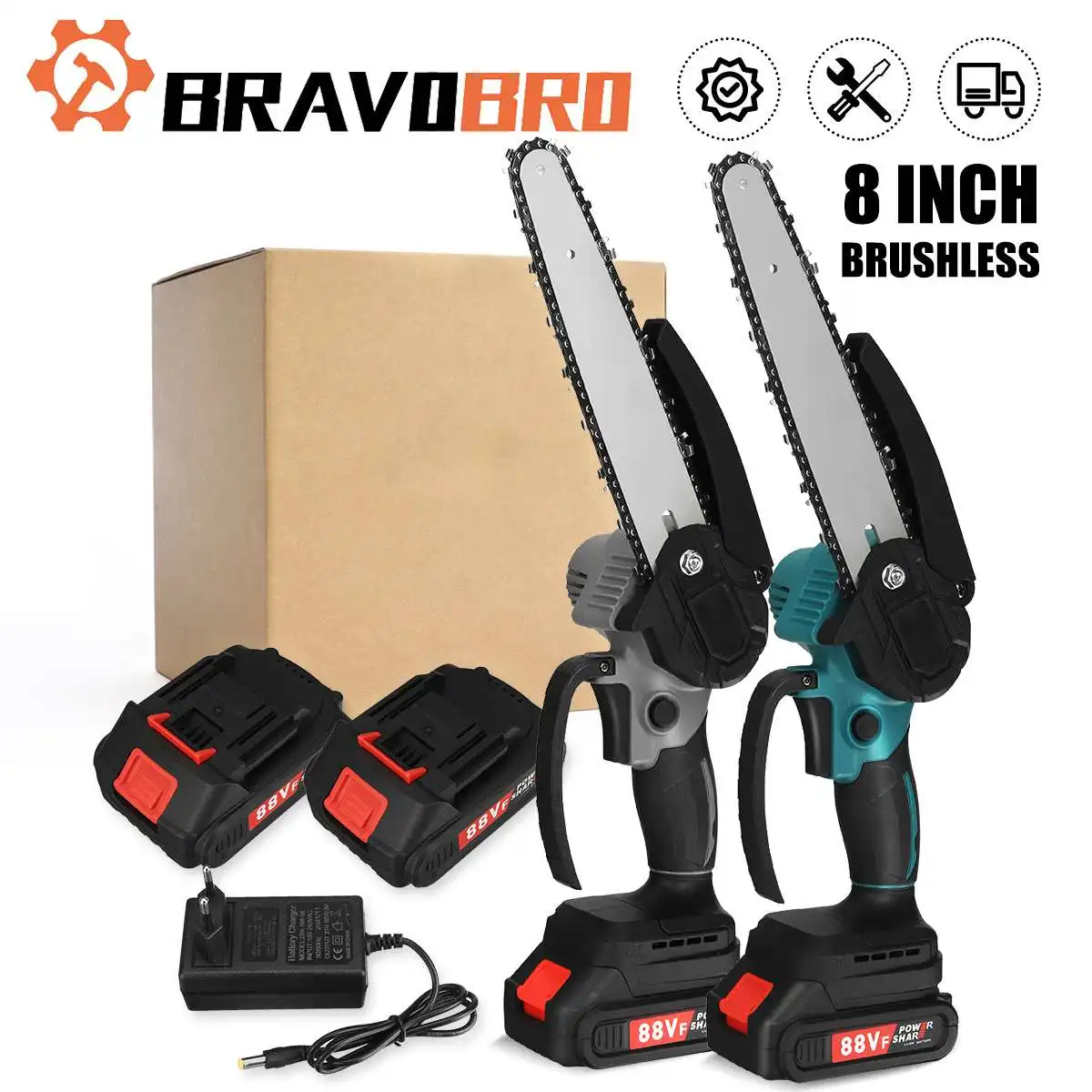 3000W 8 Pollici Sega Elettrica A Batteria Motosega Sega Da Potatura Utensili Elettrici Da Giardino 2 X15000Mah Batteria Al Litio Per Batteria Makita 1