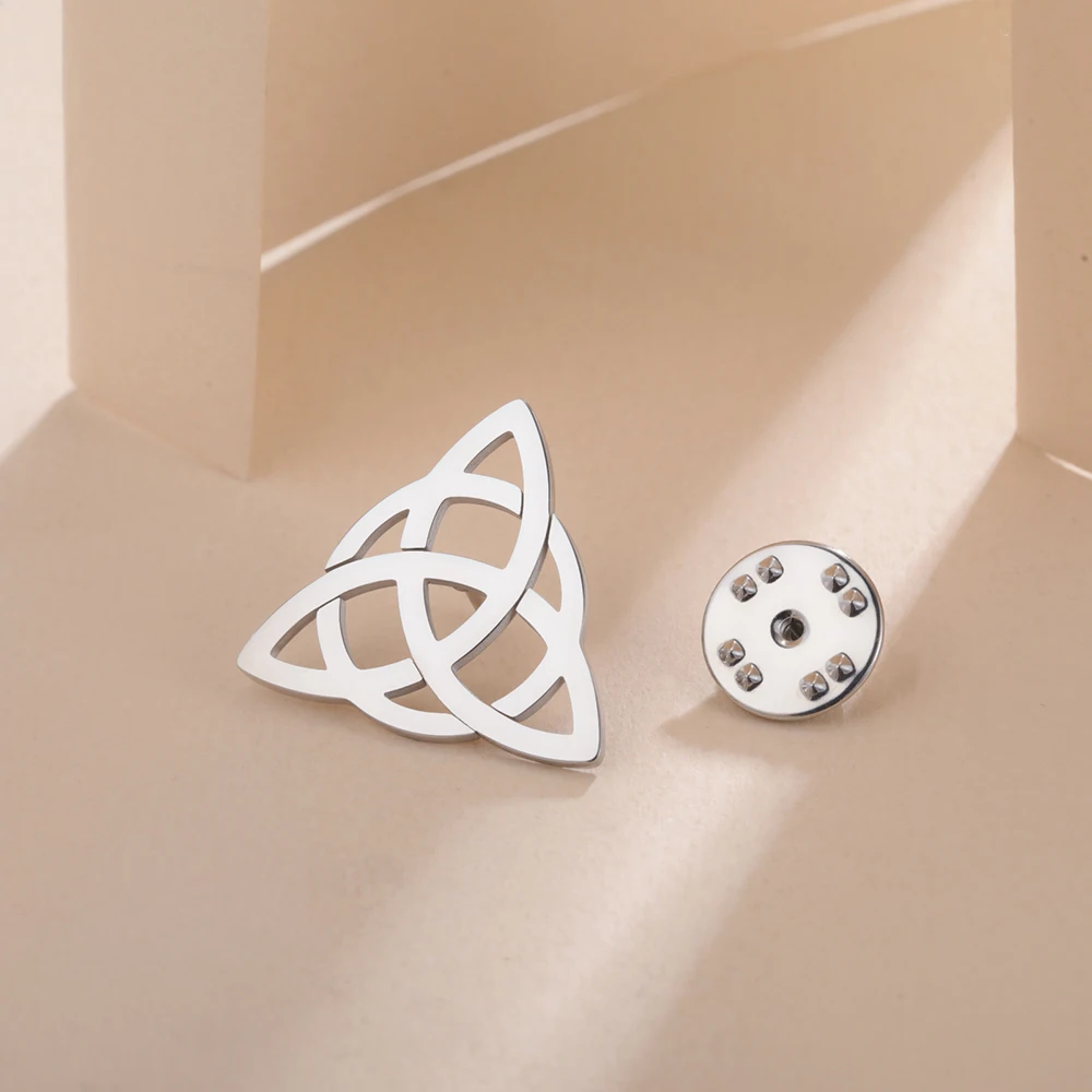 Dawapara Vintage Triquetra Brosche Damen Pin Herz Trinity Knoten Irischer Schutz Talisman Edelstahl Zubehör – Detail 14