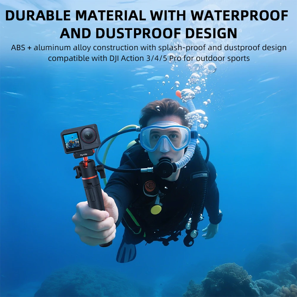 For DJI Action 3/4/5 Pro Selfie Stick Tripod with Magnetic Quick Release Extension Rod Camera Live Streaming Photography Props