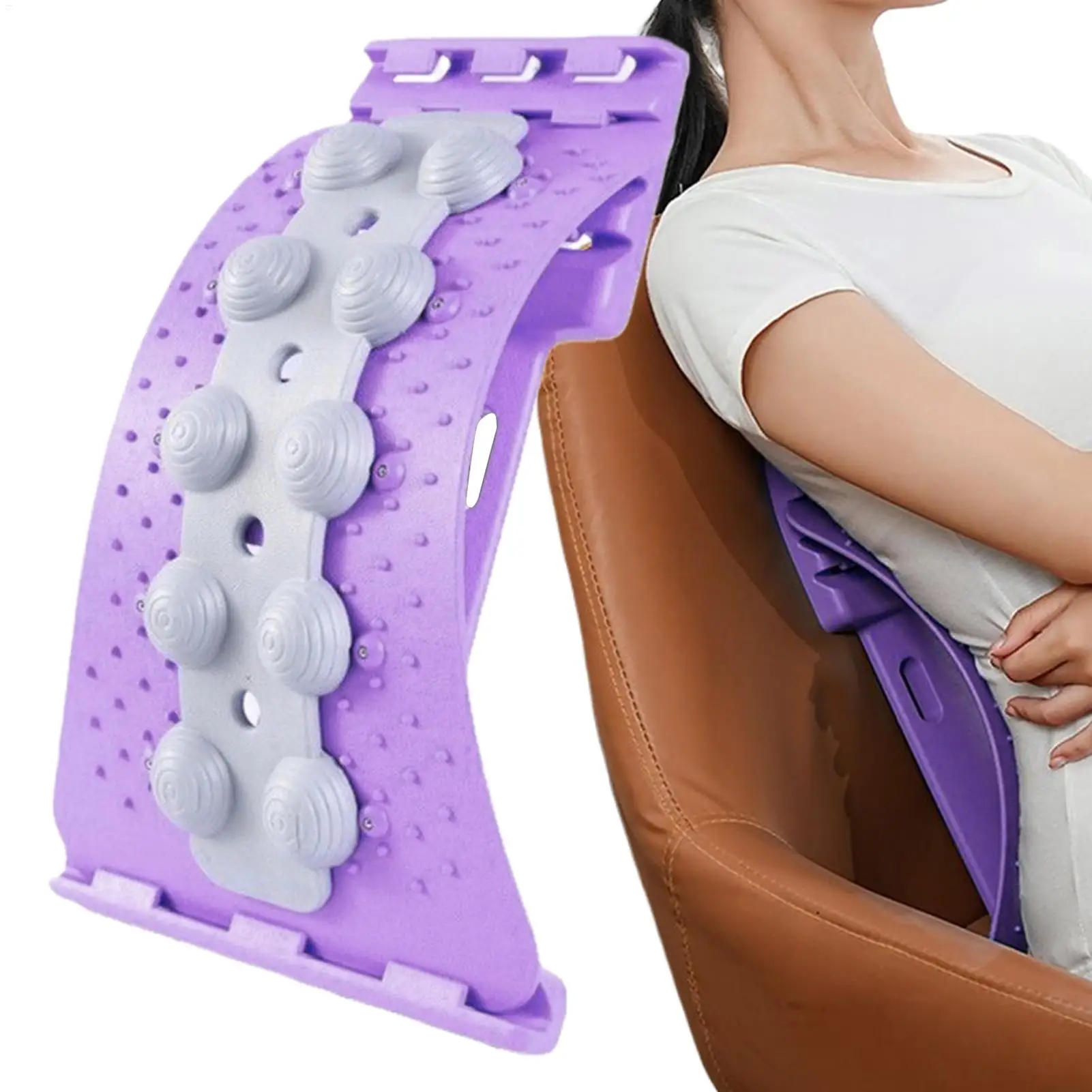 Lower Back Stretcher 4-level Adjustable Lumbar Stretch Board Manual Massagers for Spinal Correction Muscle Relief Shoulder Nerve