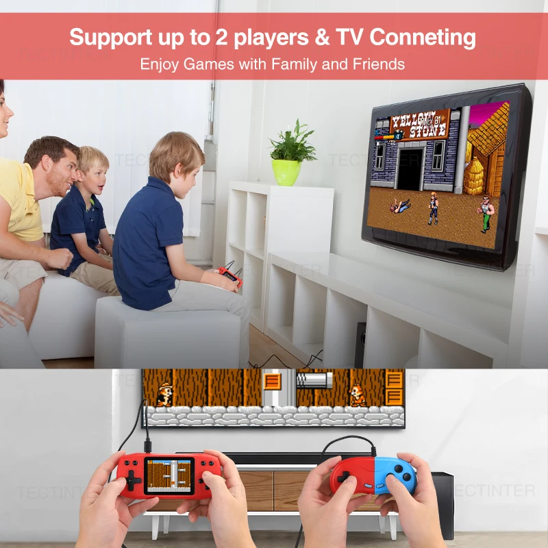 2.4 Inch Retro Video Game Console Built In 620 Classic Games Portable Handheld Game Player Rechargeable Console AV Ouput_voghion.com