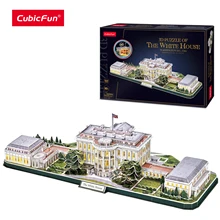 

CubicFun 3d Puzzles LED Rotatable White House Model Kits 151 Pieces US Architecture Building Family Decor Gifts for Adults Kids