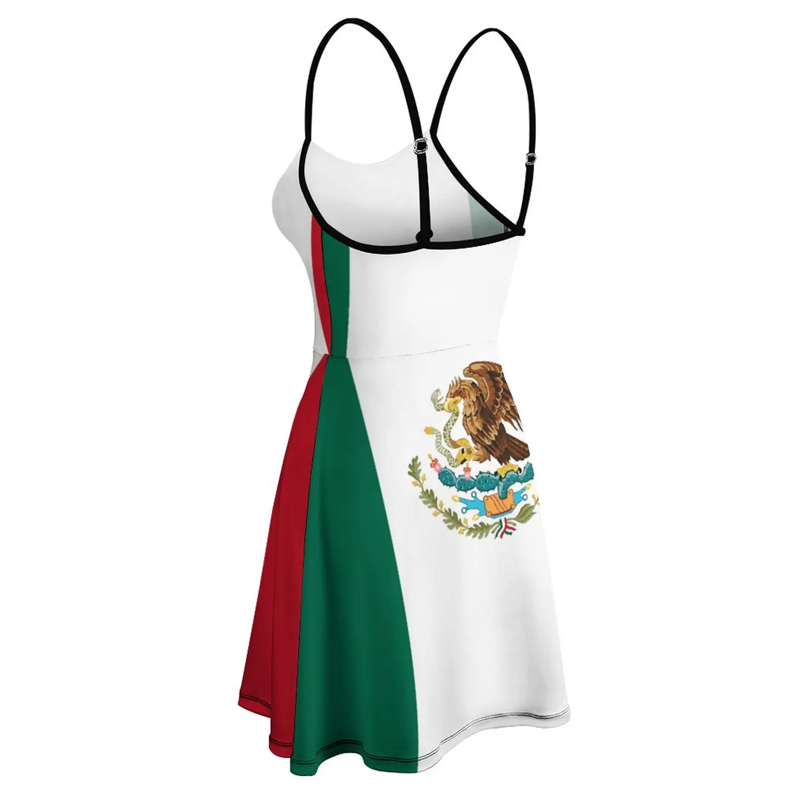 Mexican Flag Unique Sexy Woman's Clothing Women's Sling Dress