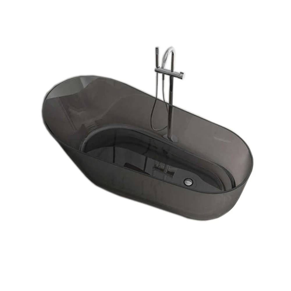 

1700x800x680mm New Design Resin Freestanding Bathtub Online Celebrity Colored Transparent Muti-Sized Tub RS1040-1