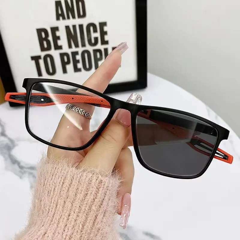 Men's Spring Leg Photochromic Sports Sunglasses & Reading Glasses with Anti-Blue Light Protection