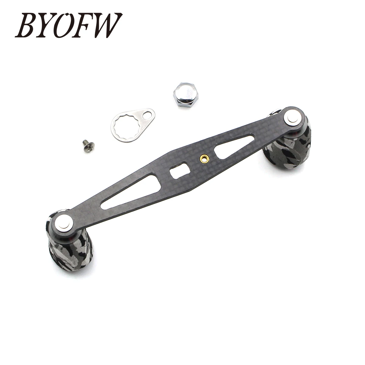 BYOFW Carbon Fiber Drum Trolling Baitcasting Fishing Reel Handle Long Straight Drag DIY Repair For Abu Garcia Daiwa Replacement 6