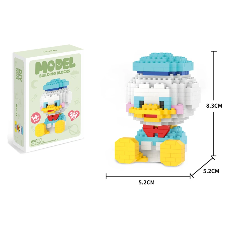 Building Blocks Disney Animation Mickey Minnie Tang Puppy Cartoon Model Miniature Action Doll Children's Toys