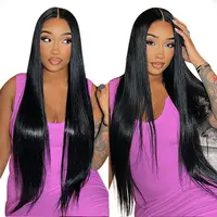 Perruques Lace Front Cheveux Humains 32 Pouces 12A Vierge Lisses Densité 200 Douces Perruques Lace Front 13x6 Cheveux Humains Pré-Pluckées Ligne de Cheveux Invisible 4