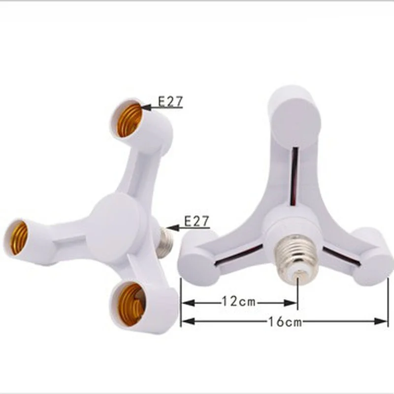 3In1 E27 To E27 lamp holder lamp bulb holder lamp socket adapter lamp socket extender Extended LED Lamp Bulbs Socket Splitter Adapter Holder for Photo Studio