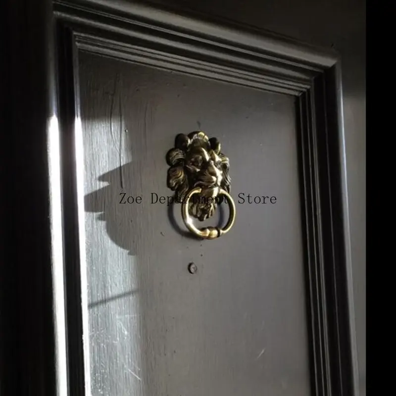lionhead aldrava porta antiga para decoracao home disponivel com parafusos 05